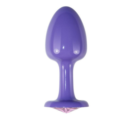 Plug Anal de Metal Púrpura Rosebud con Joya Rosa