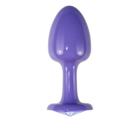 Plug Anal de Metal Púrpura Rosebud con Joya Azul