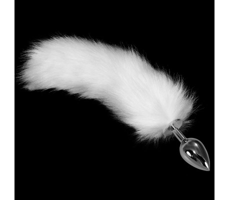 Plug de Metal con Cola Blanco Talla S