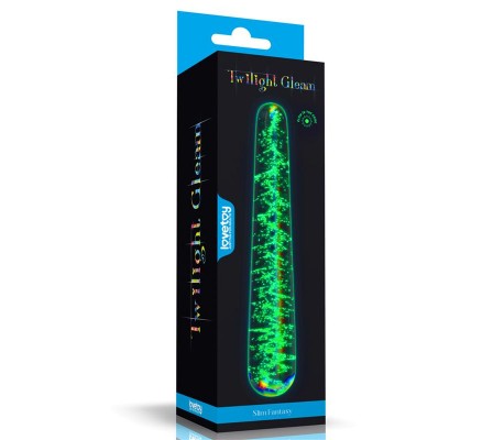 Dildo de Cristal que Brilla en la Oscuridad Dark Twilight Slim Fantasy