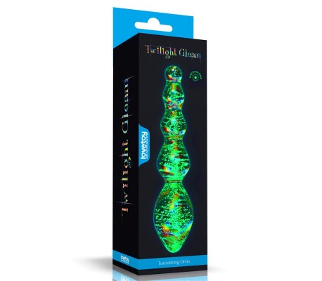 Dildo de Cristal que Brilla en la Oscuridad Dark Twilight Gleam Tantalizing Orbs
