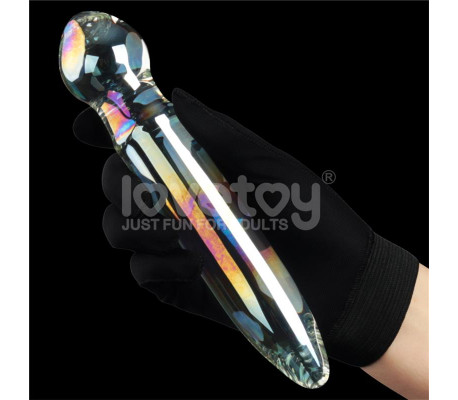 Dildo de Cristal que Brilla en la Oscuridad Twilight Gleam Prism Glass