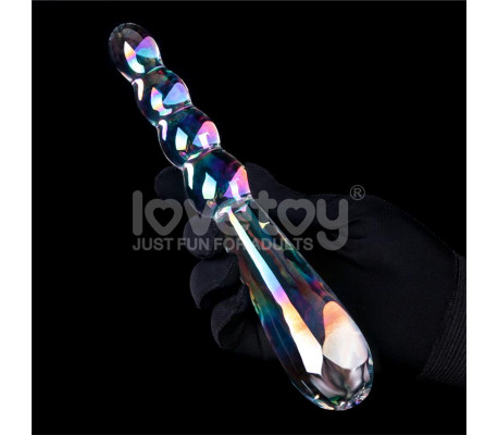 Dildo de Cristal que Brilla en la Oscuridad Twilight Gleam Rising Ripples