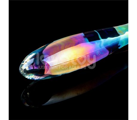 Dildo de Cristal que Brilla en la Oscuridad Twilight Gleam Double Delight