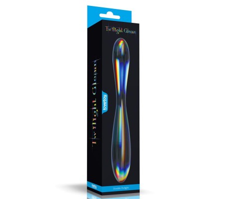 Dildo de Cristal que Brilla en la Oscuridad Twilight Gleam Double Delight