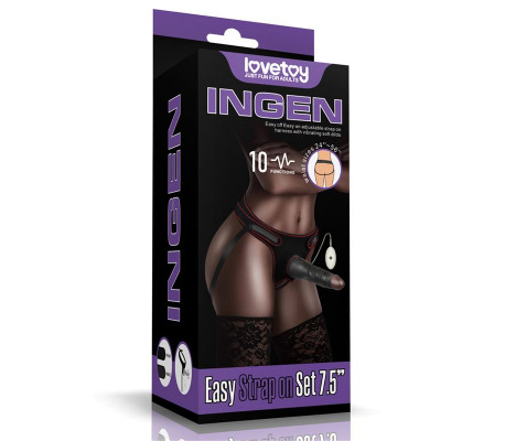 Arnés Ajustable con Dildo 10 Vibraciones 7.5