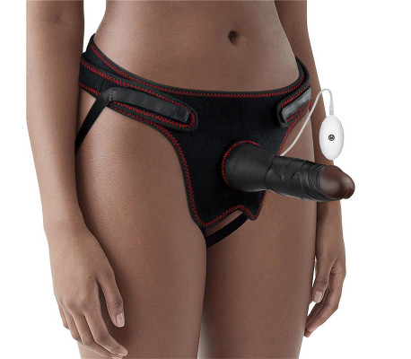 Arnés Ajustable con Dildo 10 Vibraciones 7.5
