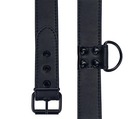 Collar con Correa Negro Mate