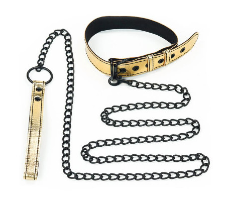 Collar con Correa Bondage Dorado