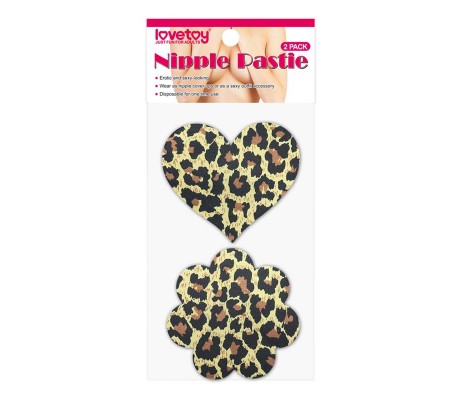 Pack Pezoneras Flor y Corazón  Leopardo