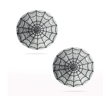 Pezoneras Reutilizables Tela de Araña Plateado