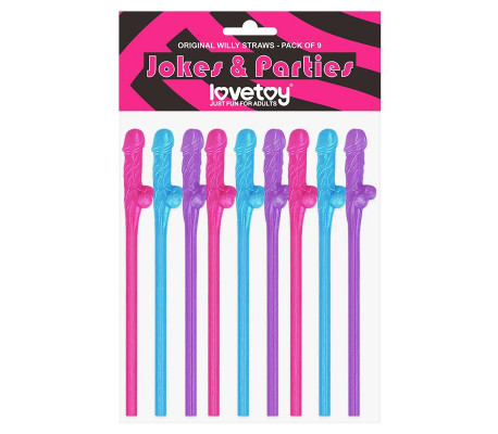 Pajitas Pene Vario Color Pack de 9