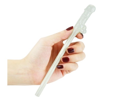 Pajitas de Pene Brillan en la Oscuridad Pack de 9