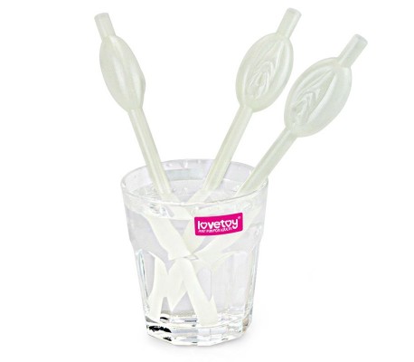 Pajita de Vagina Brilla en la Oscuridad Pack de 9