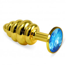 Plug Anal en Espiral Rosebud con Joya Azul