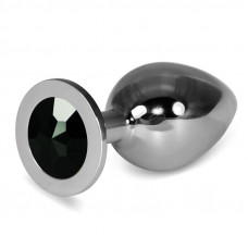 Plug Anal Metal RoseBud Classic con Joya Negro Talla L
