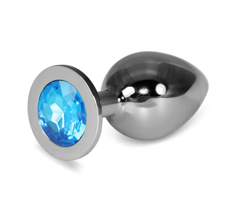 Plug Anal Metal RoseBud Classic con Joya Azul Talla L