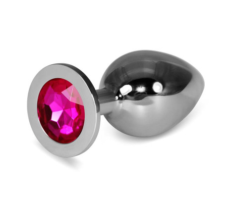 Plug Anal Metal RoseBud Classic con Joya Fuchsia Talla L