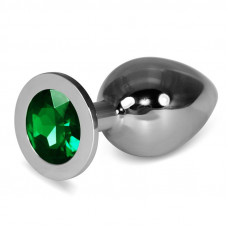 Plug Anal Metal RoseBud Classic con Joya Verde Talla L