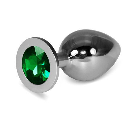 Plug Anal Metal RoseBud Classic con Joya Verde Talla L