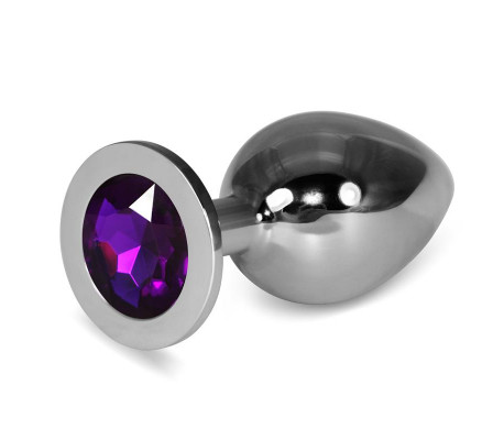 Plug Anal Metal RoseBud Classic con Joya Púrpura Talla L
