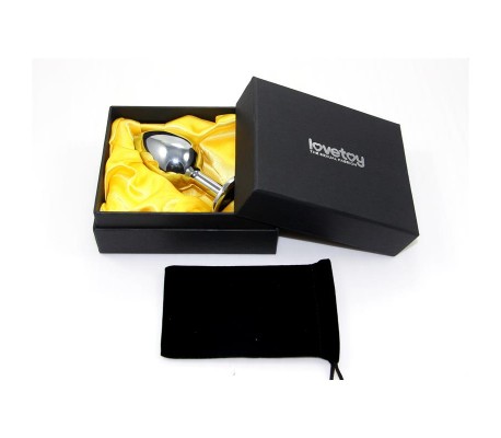 Plug Anal Plateado Rosebud Classic con Joya Transparente Talla S