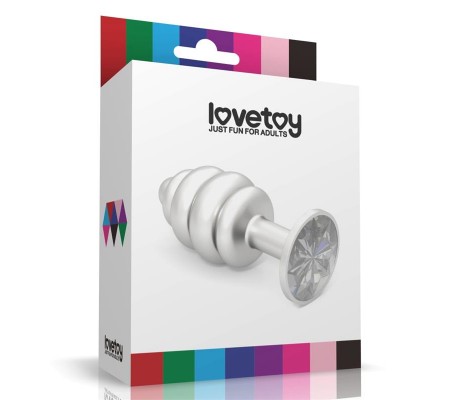 Plug Anal en Espiral Rosebud con Joya Transparente