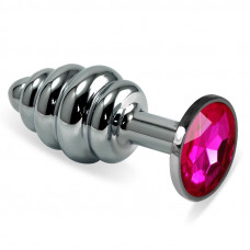 Plug Anal en Espiral Rosebud con Joya Fuchsia