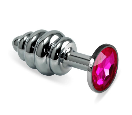 Plug Anal en Espiral Rosebud con Joya Fuchsia