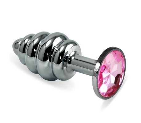 Plug Anal en Espiral Rosebud con Joya Rosa