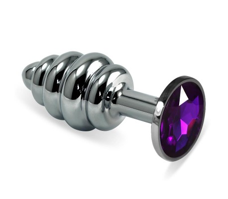 Plug Anal en Espiral Rosebud con Joya Púrpura