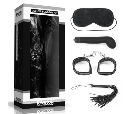Kit Bondage Deluxe con Vibrador Negro