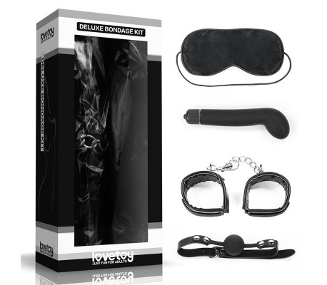 Kit Bondage Deluxe con Vibrador Negro