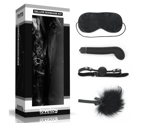 Kit Bondage Deluxe con Vibrador Negro
