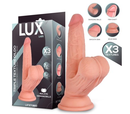 Lars Dildo Triple Densidad con Testículos Oscilantes 7.6