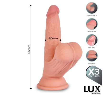 Lars Dildo Triple Densidad con Testículos Oscilantes 7.6
