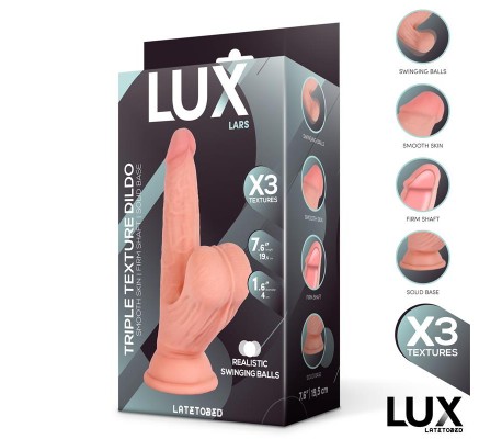 Lars Dildo Triple Densidad con Testículos Oscilantes 7.6