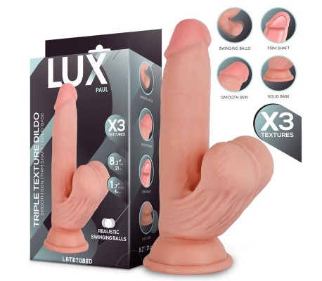 Paul Dildo Triple Densidad con Testículos Oscilantes 8.2