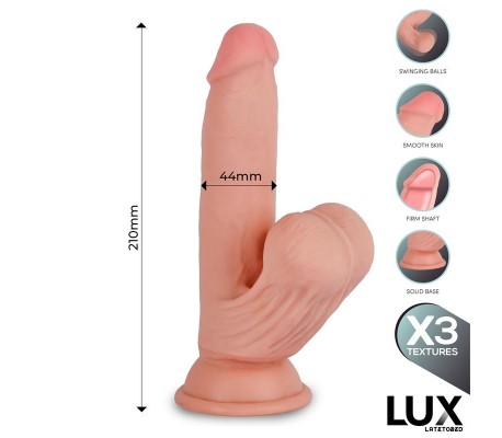 Paul Dildo Triple Densidad con Testículos Oscilantes 8.2