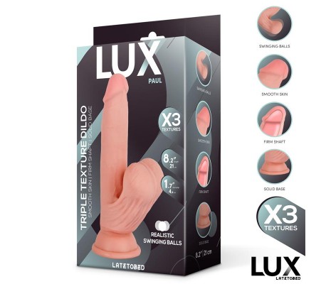 Paul Dildo Triple Densidad con Testículos Oscilantes 8.2