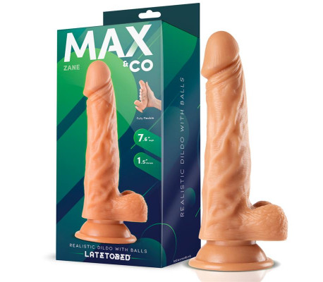 Zane Dildo Realista con Testículos Natural 7,6 - 19.5 cm