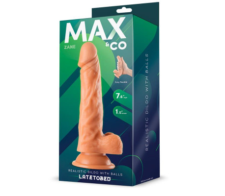 Zane Dildo Realista con Testículos Natural 7,6 - 19.5 cm