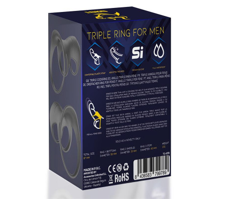 Driade Anillo Triple para Hombre Silicona