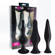 Set 3 Plugs Anal Silicona Negro