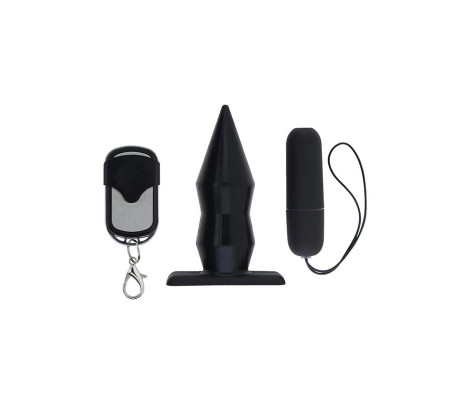 Plug Anal con Vibración y Control Remoto Negro