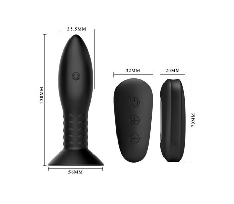 Plug Anal Inflable con Vibración y Rotación Control Remoto Mr. Play