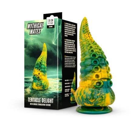 Dildo Tentacle Delight Verde y Amarillo 22.4 cm - 8.8