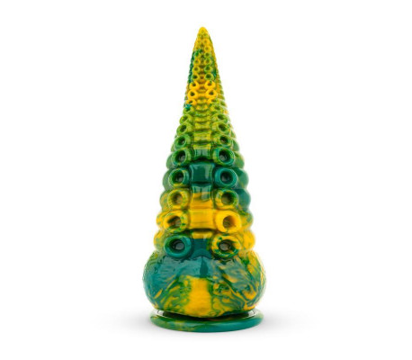 Dildo Tentacle Delight Verde y Amarillo 22.4 cm - 8.8