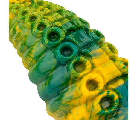 Dildo Tentacle Delight Verde y Amarillo 22.4 cm - 8.8
