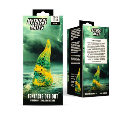 Dildo Tentacle Delight Verde y Amarillo 22.4 cm - 8.8